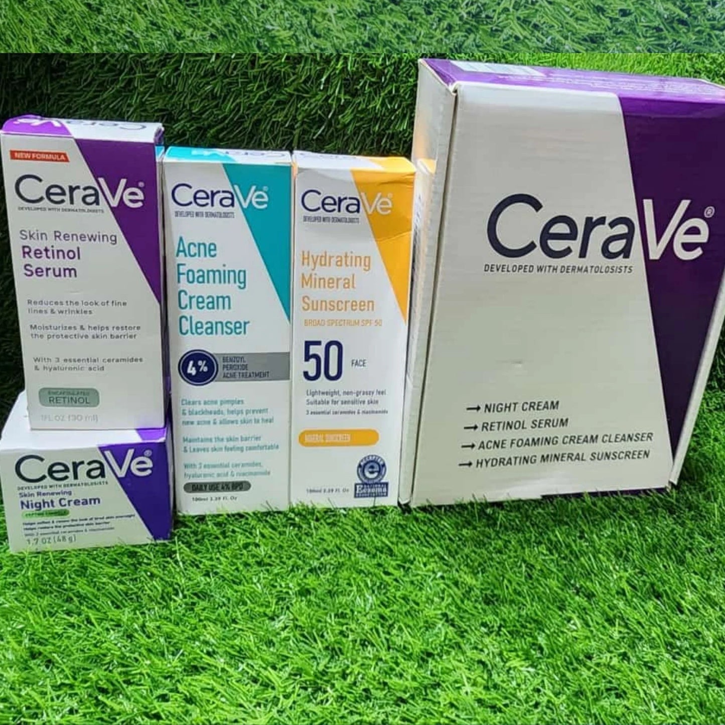 Cerave Skincare Daily Routine Kit 4in1 Whitening Glowing Bright Kit