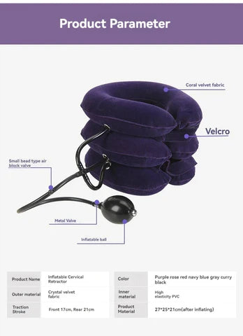 Neck Massager 3 Layered Multi-functional Spine & Cervical Device Soft Neck Pillow